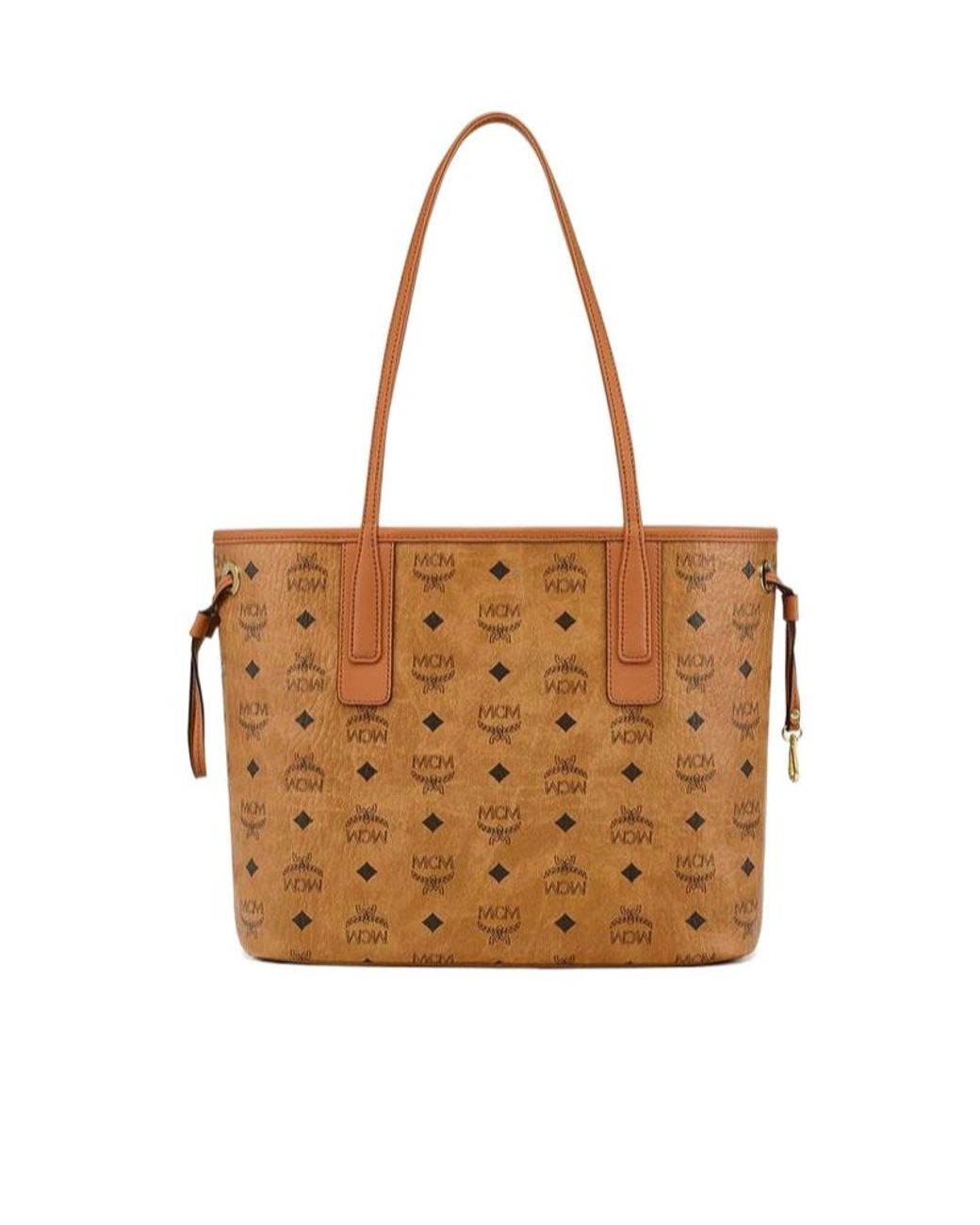 MCM Brown Liz Visetos Double-Sided Shopping Bag