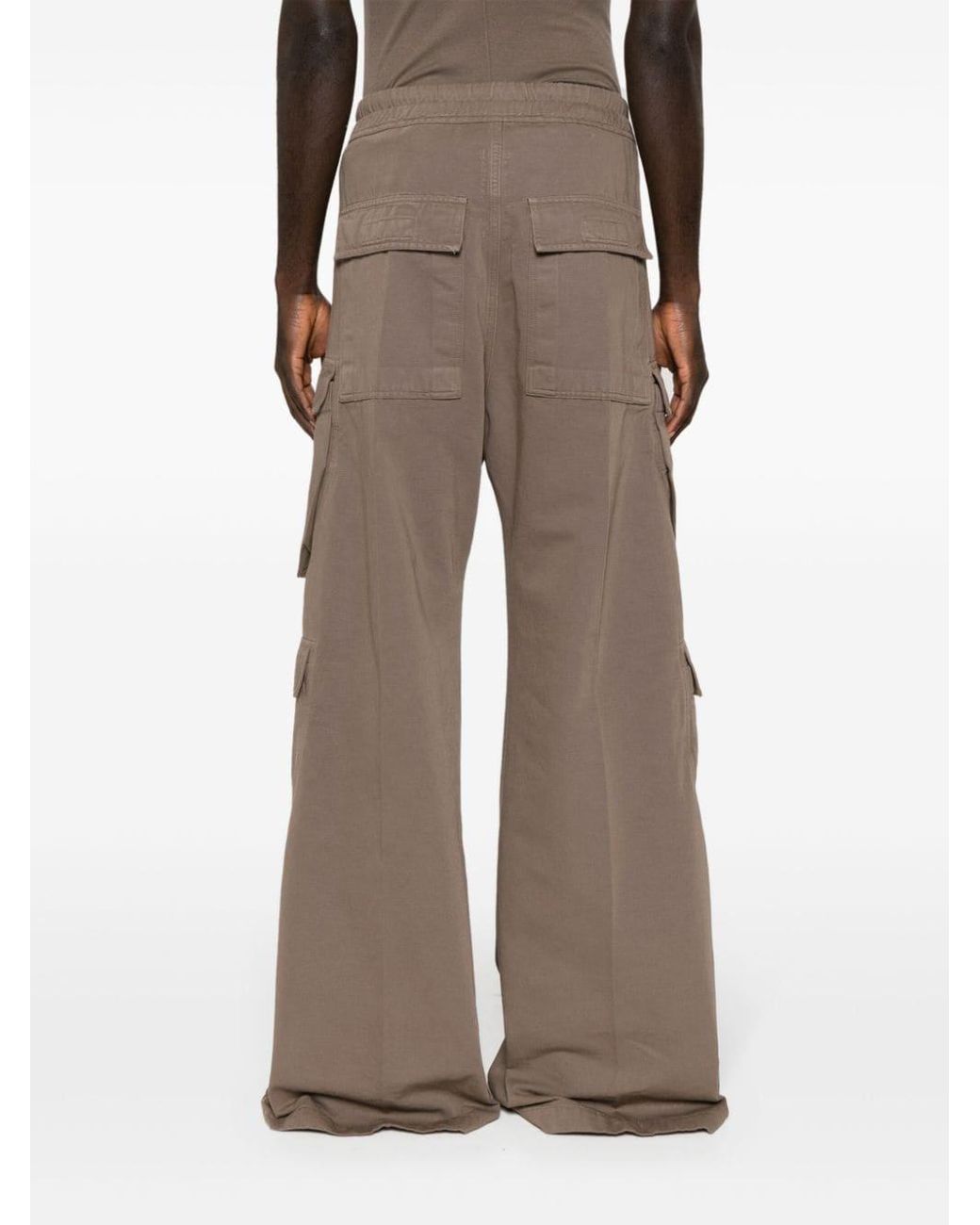 Rick Owens Brown Jumbo Belas Drawstring Cargo Trousers for men