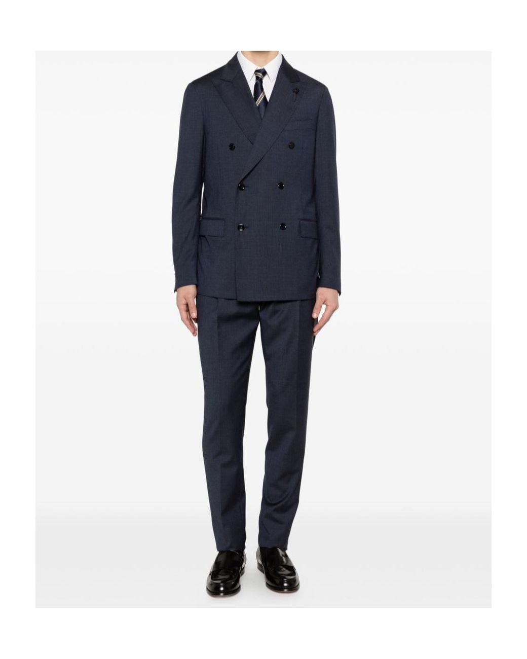 Lardini Blue Double-Breasted Suit for men