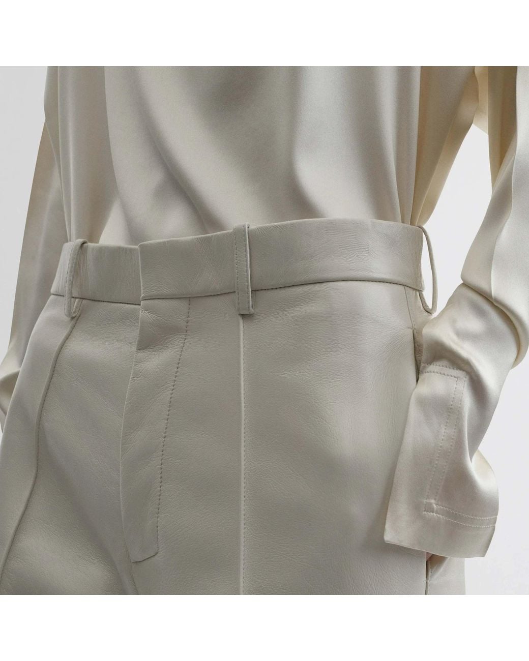 Phoebe Philo White Leather Trousers