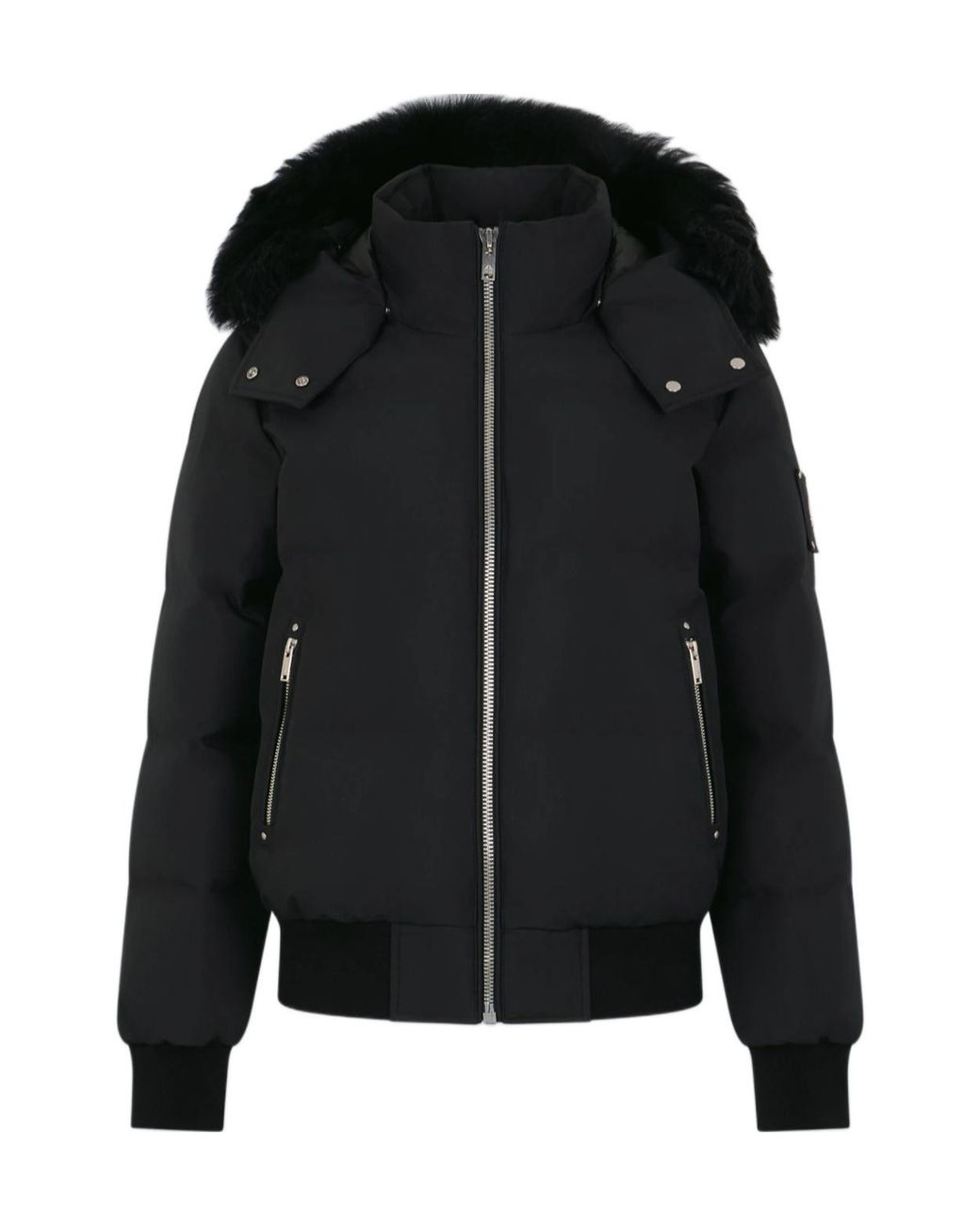 Moose Knuckles Black Cloud Shearling Bomber Jacket