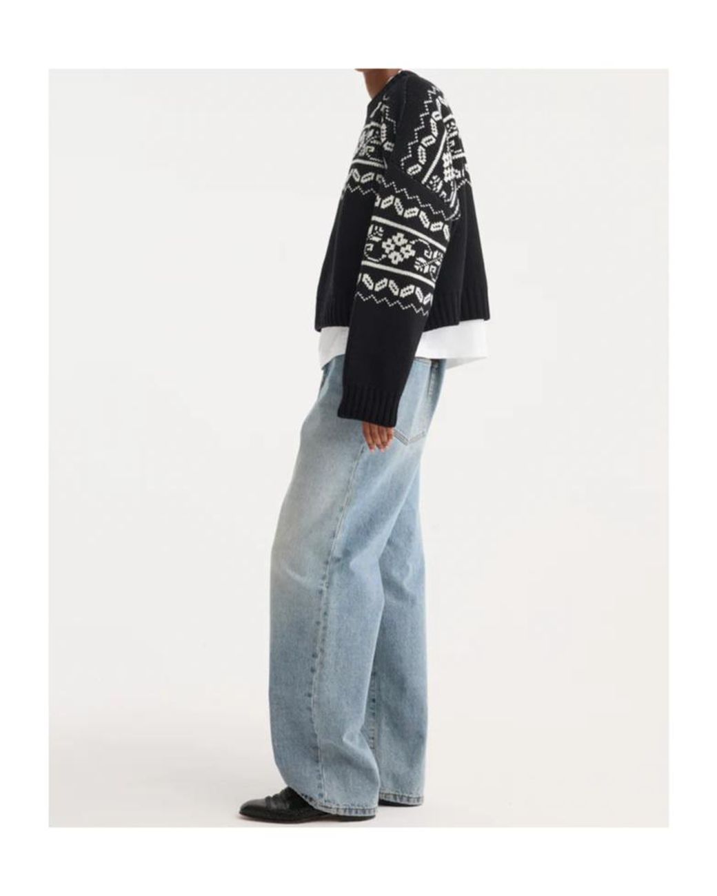 Rohe Black Cable-Knit Crew-Neck Sweater