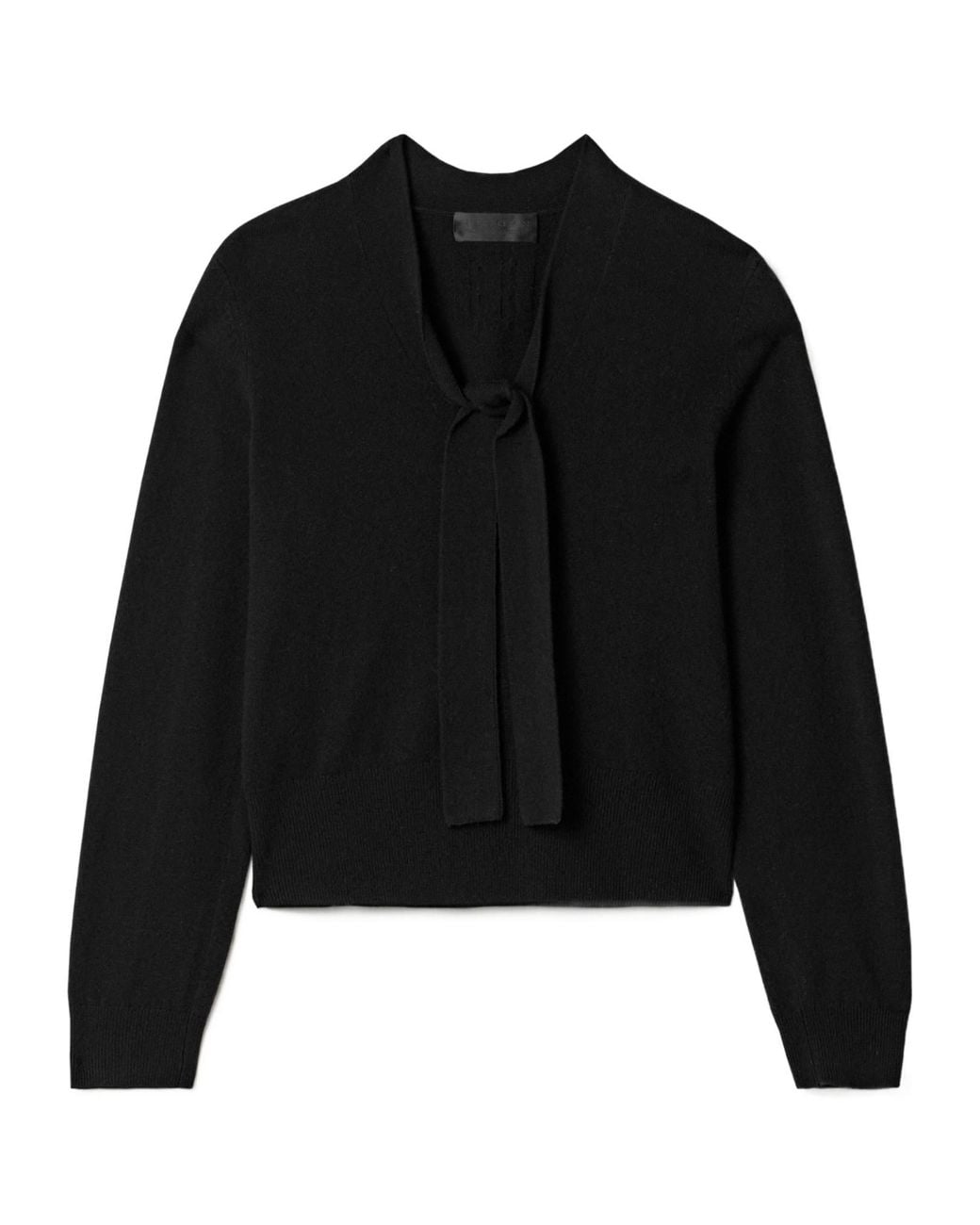 Nili Lotan Black Genesis Pussy-Bow Cashmere Sweater