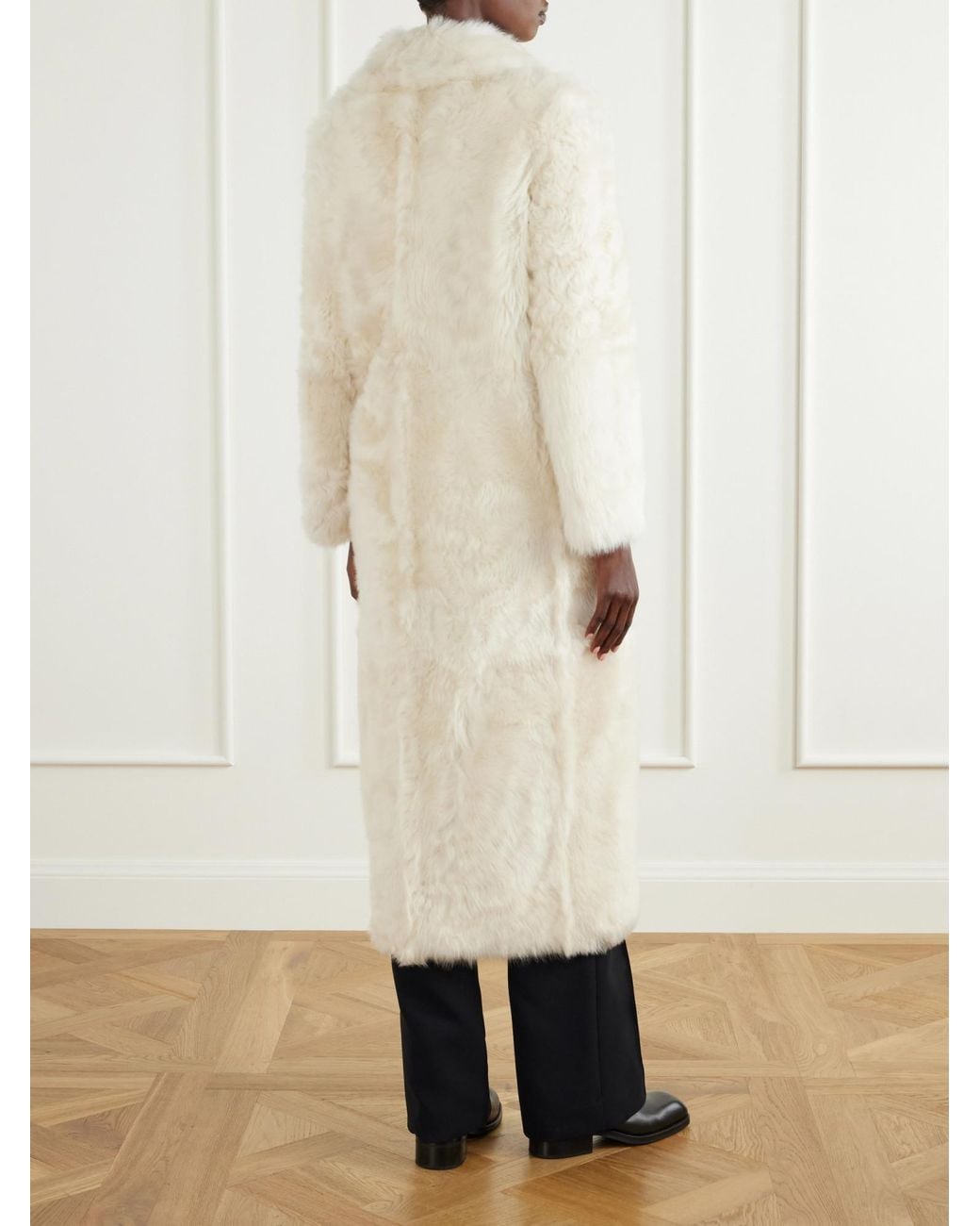Yves Salomon White Shearling Coat
