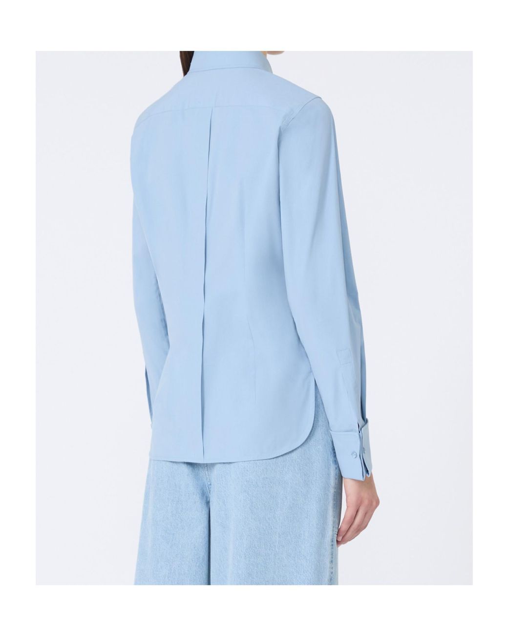 Max Mara Blue Cotton Logo Shirt