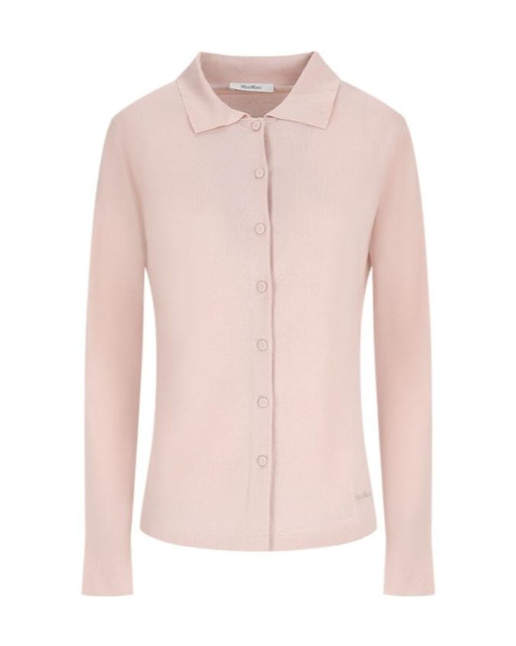 Max Mara Pink Buttoned Collared Cardigan