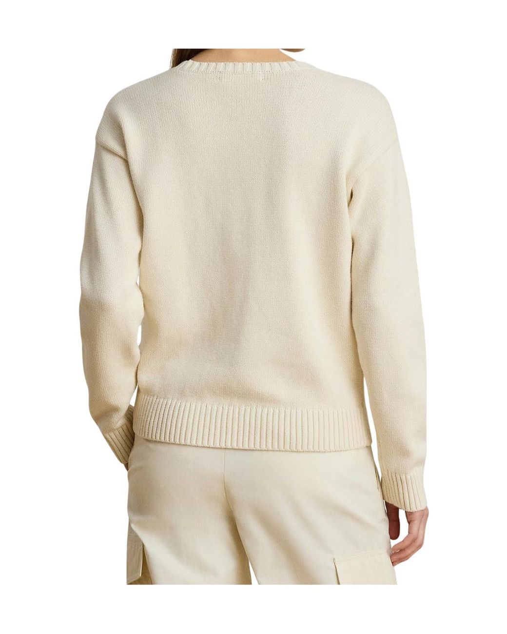 Ralph Lauren White Crew Neck Jumper