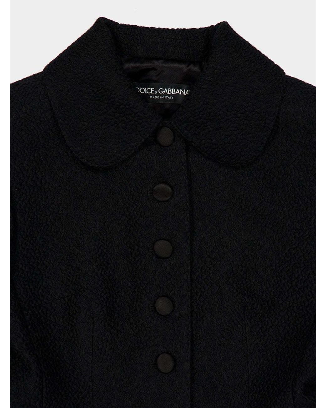 Dolce & Gabbana Black Button-Down Wool Jacket