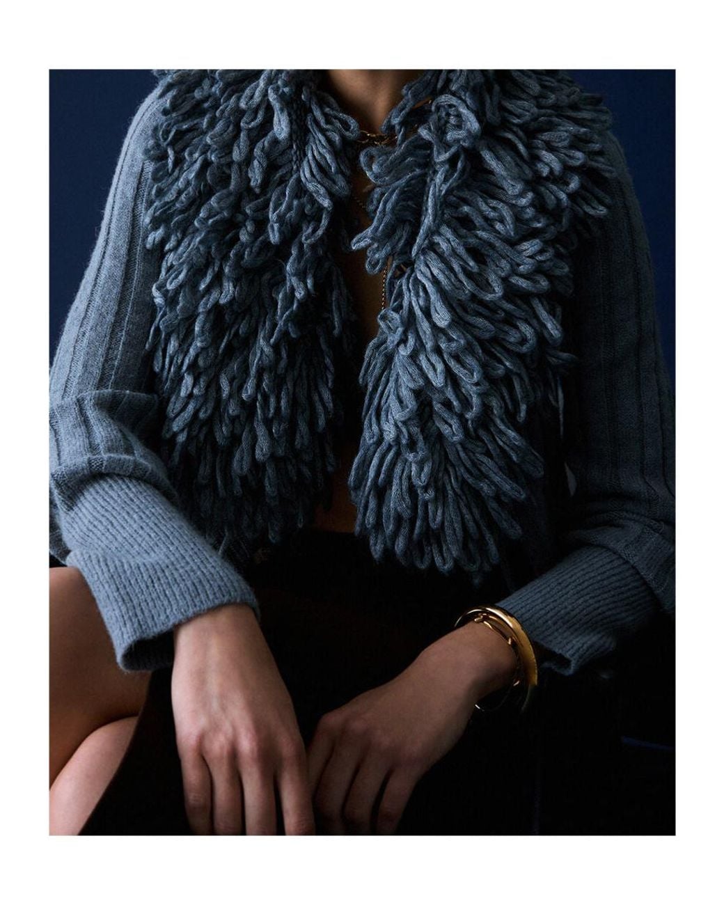 Liu Jo Blue Tie-Waist Knit Cardigan