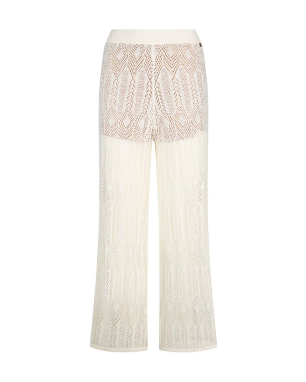 Liu Jo White Open-Work Trousers