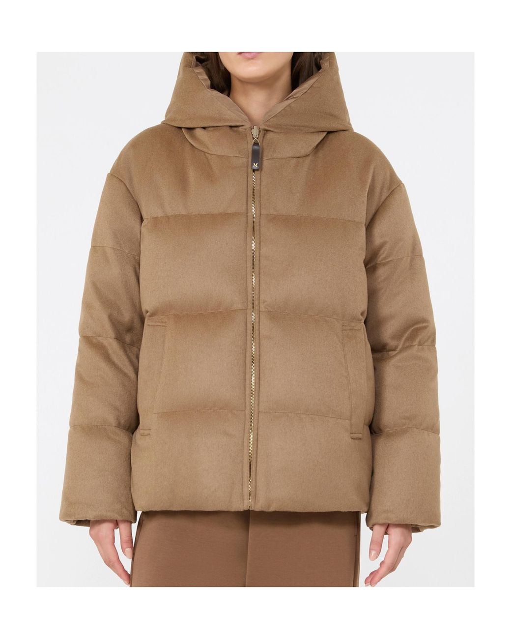 Max Mara Brown Reversible Camel Puffer Jacket