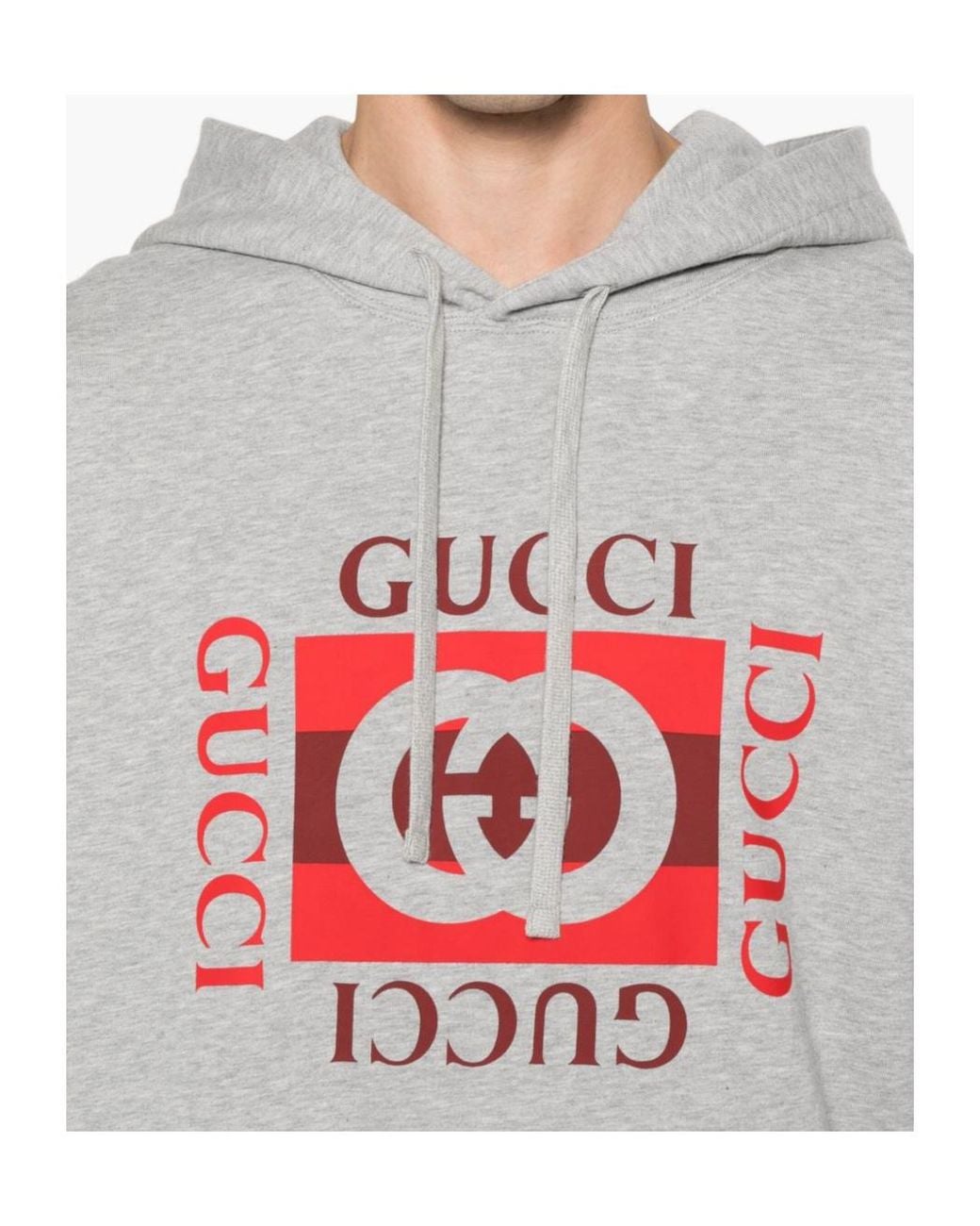 Gucci Gray Printed Cotton Jersey Sweatshirt for men