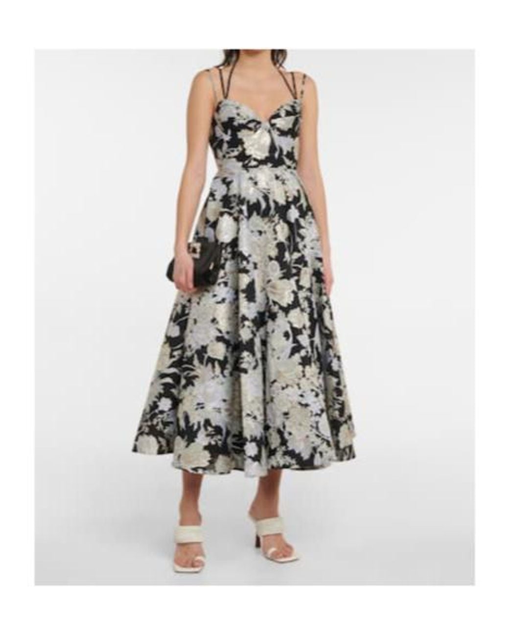 Erdem White Rea Jacquard Fil Coupe Midi Dress