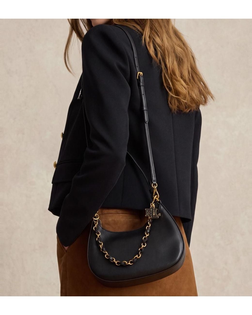 Ralph Lauren Black Marcy Shoulder Bag