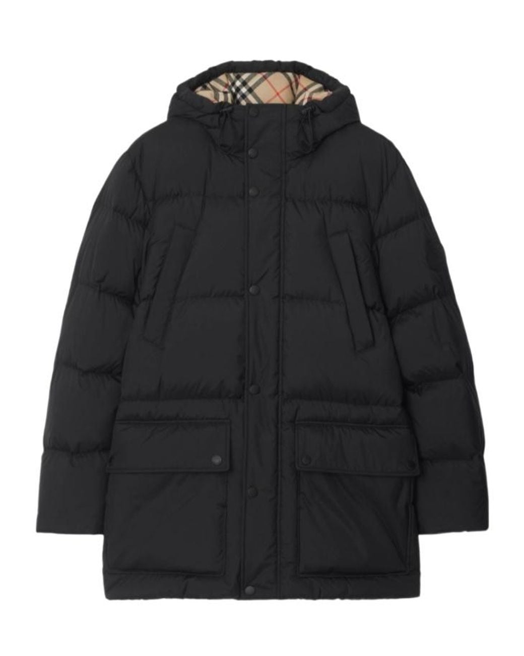 Burberry Black Long Sleeved Hooded Down Jacket for men