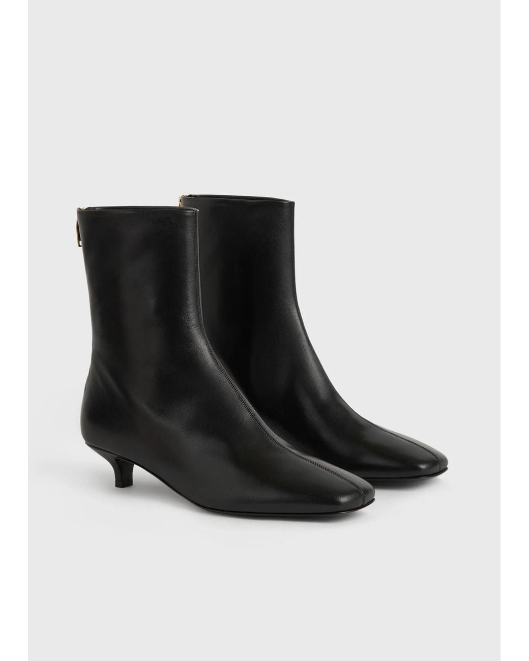 Totême  Black Rear-Zip Square-Toe Boots