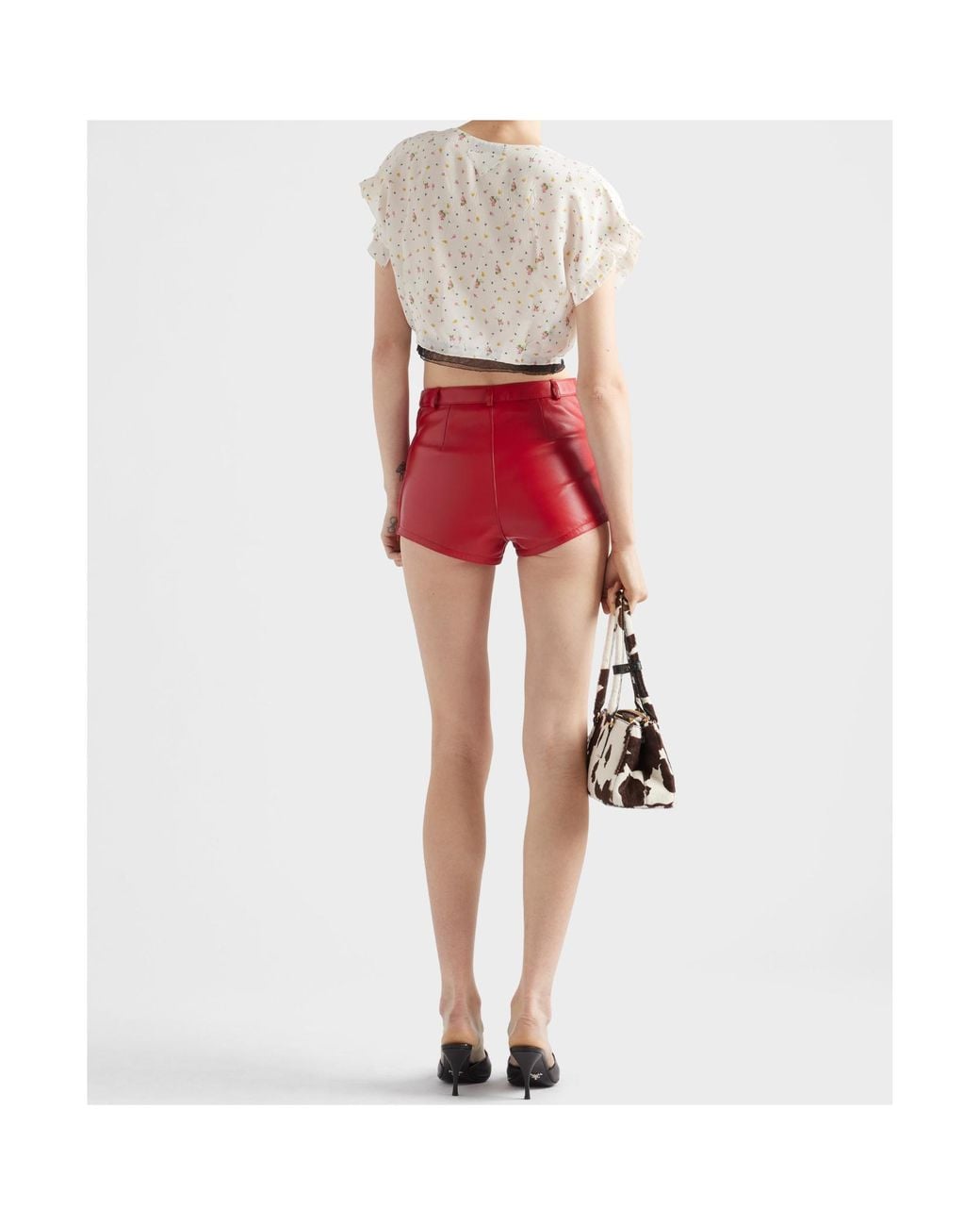 Prada Red Nappa Leather Culottes