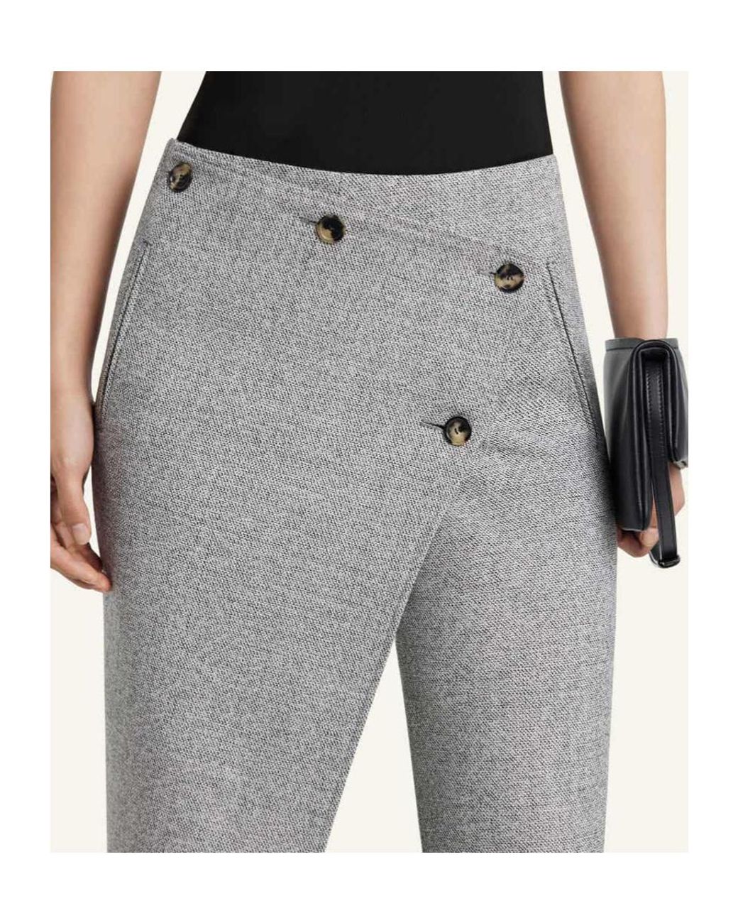 Courreges Gray Oblique Button Trousers