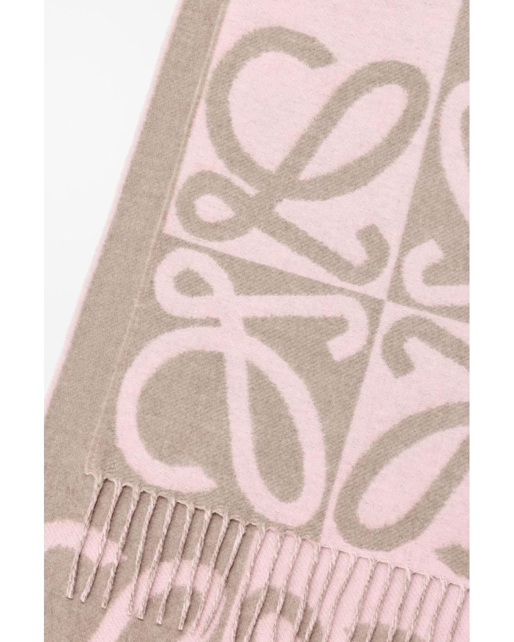 Loewe Pink Anagram Fringed Scarf