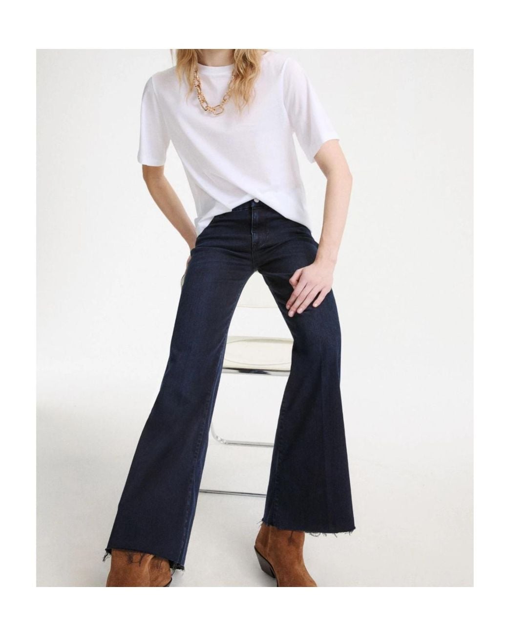 Marella Blue Cropped Wide-Leg Jeans