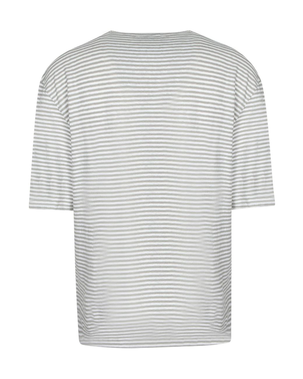 Officine Generale Gray Officine Générale Striped Crew-Neck T-Shirt for men