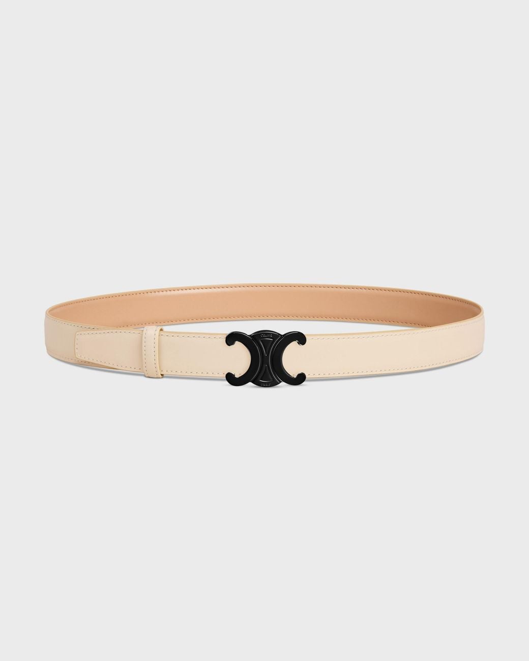 Céline White Triomphe Buckle Reversible Strap 25Mm