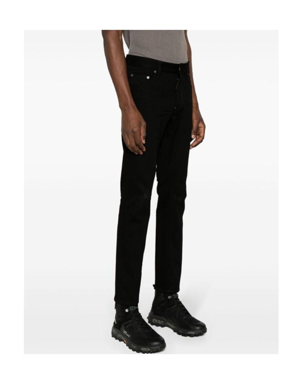 DSquared² Black Skater Straight Leg Slim-Cut Jeans for men