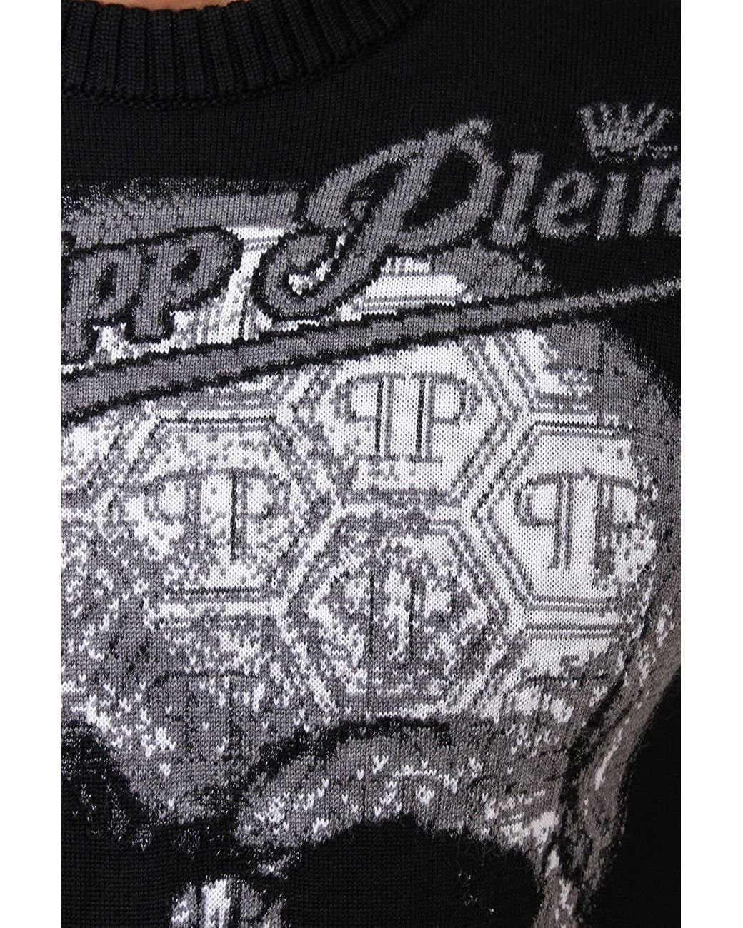Philipp Plein Black Logo Pullover for men