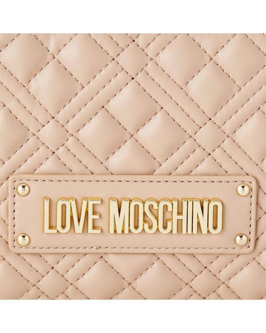 Moschino Natural Zippered Shoulder Bag