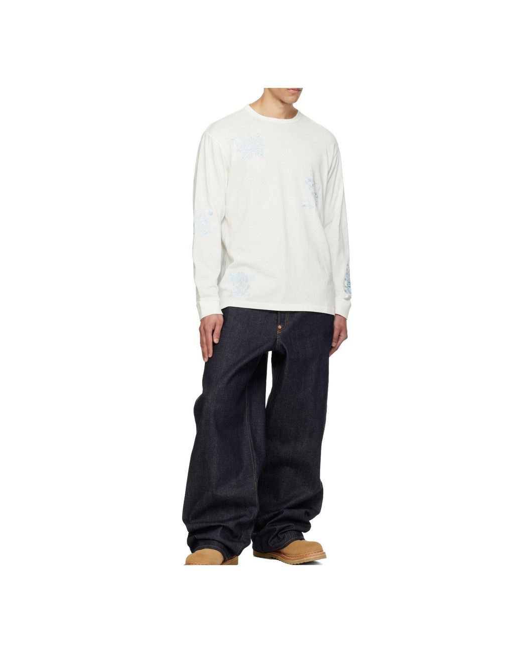 KENZO White Cartoon Print Long Sleeve T-Shirt for men