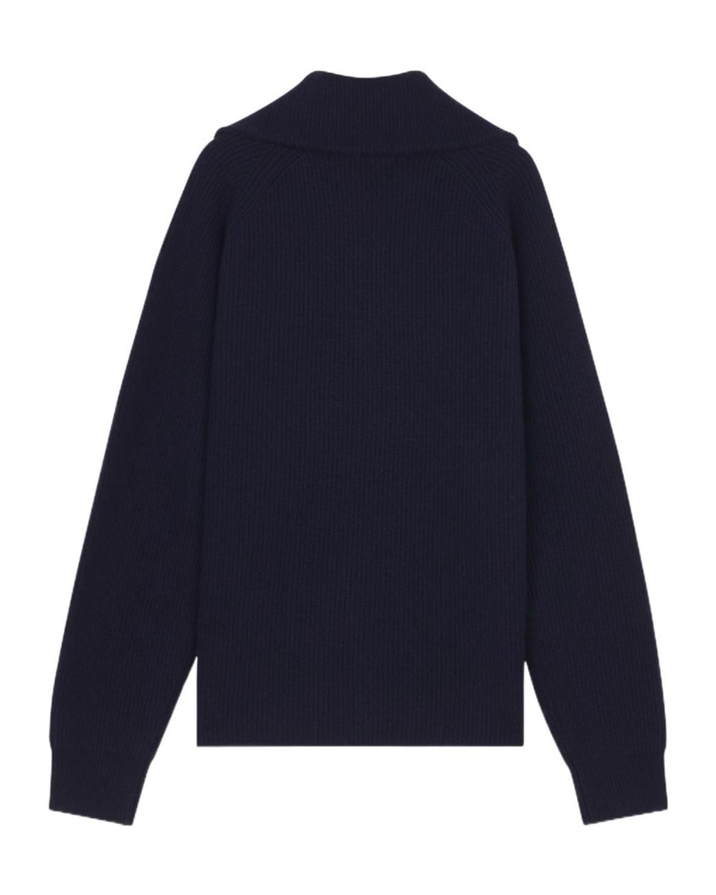 Maison Kitsuné Blue Maison Kitsuné Fox-Patch Long-Sleeved Waffle-Knitted Jumper for men