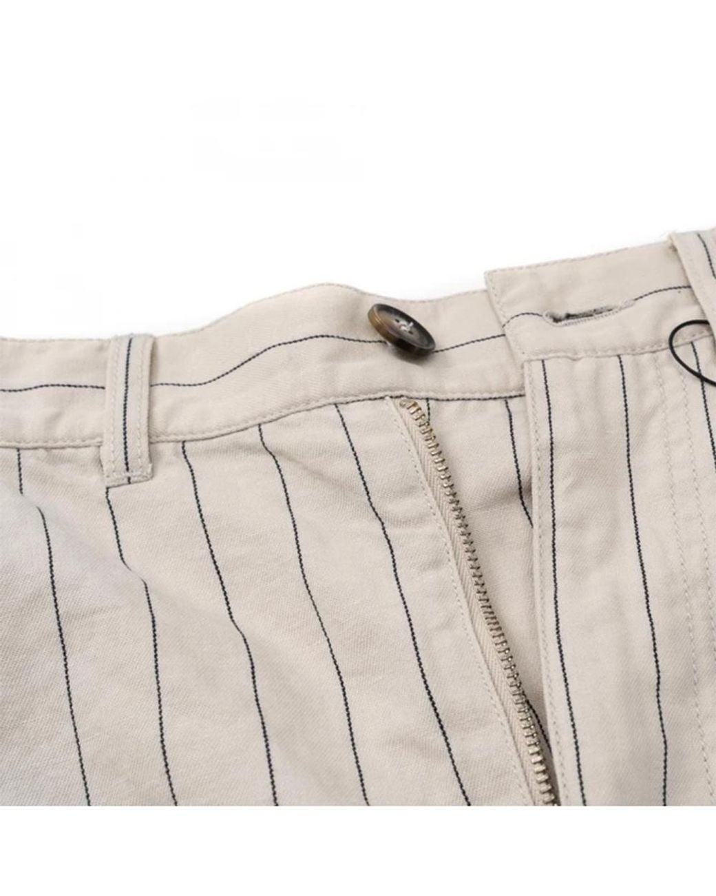 Emporio Armani Gray Striped High-Waisted Shorts