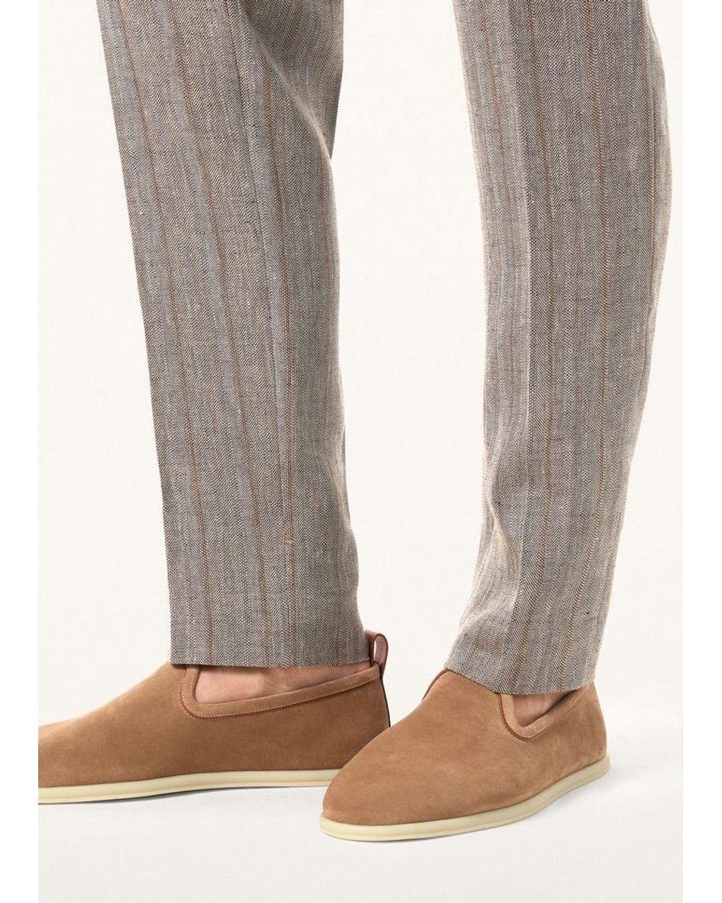 Loro Piana Brown Venice Pull-Tab Loafers for men
