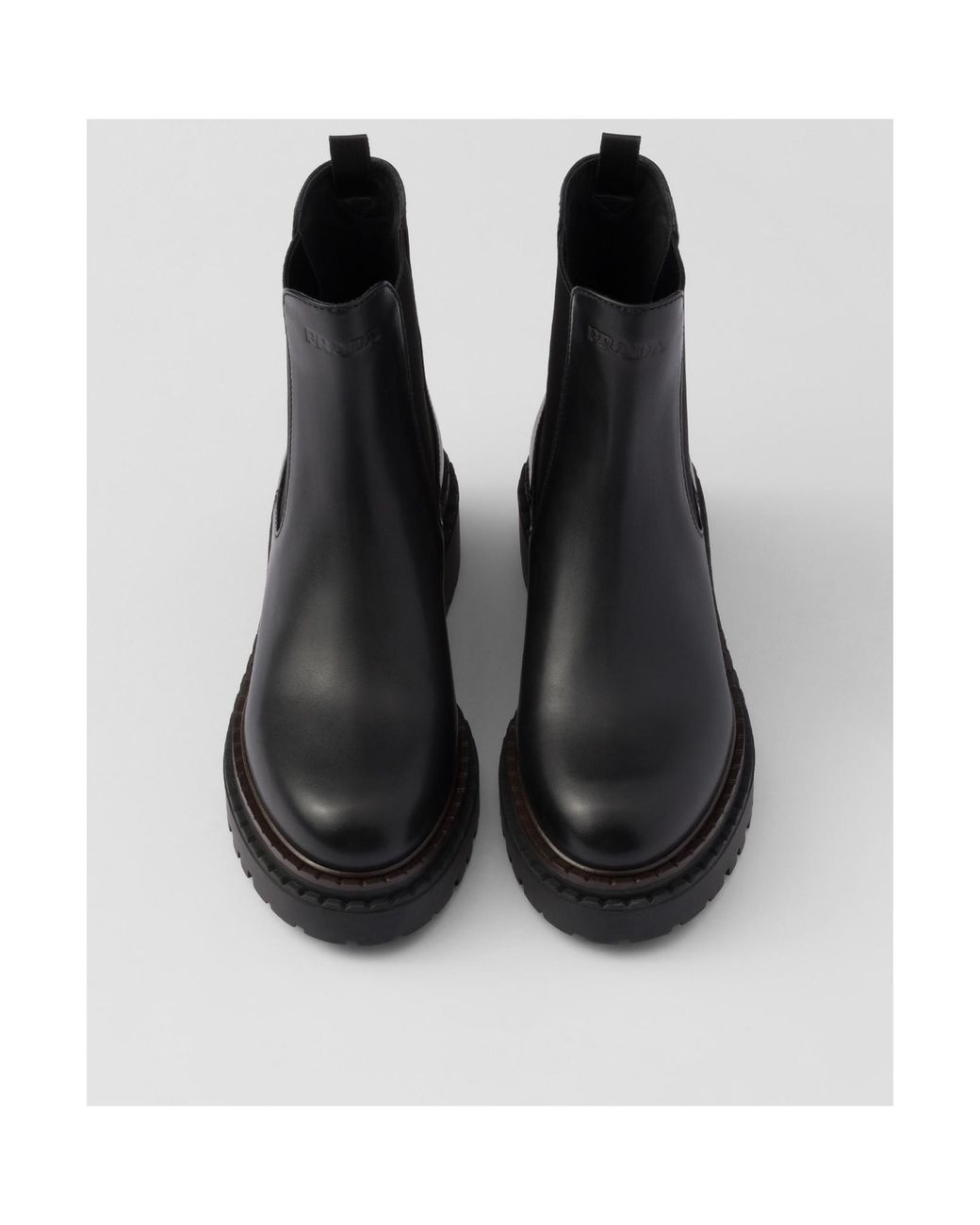 Prada Black Round-Toe Chelsea Boots