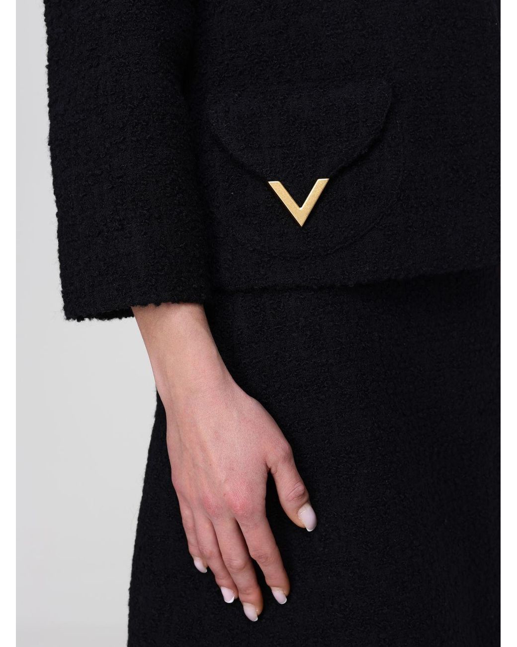 Valentino Black Curly Wool Jacket