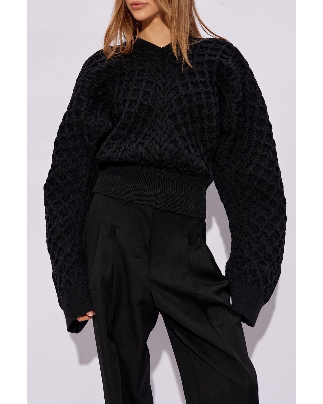 Jacquemus Blue Le Sweater Boule Torsade Oversized Jumper