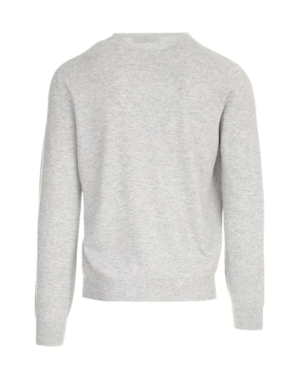 Brunello Cucinelli Gray Ribbed-Knit Jumper for men