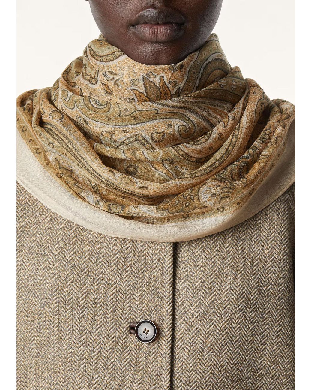 Loro Piana Natural Talia Paisley Large Shawl