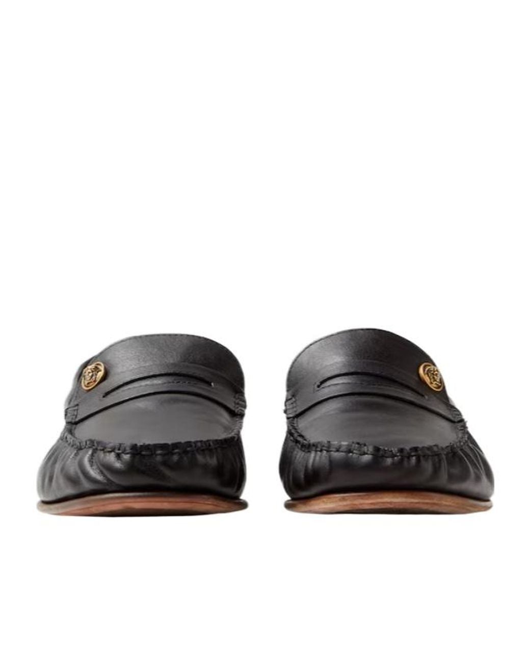 Versace Black Ruched Slip-On Loafers for men