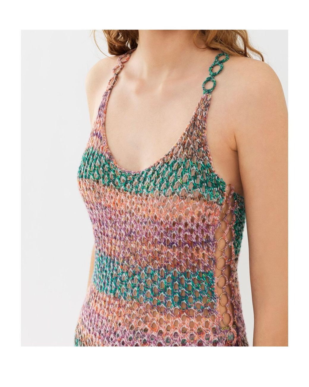 Chloé Gray Chloé Striped Sleeveless Knit Dress
