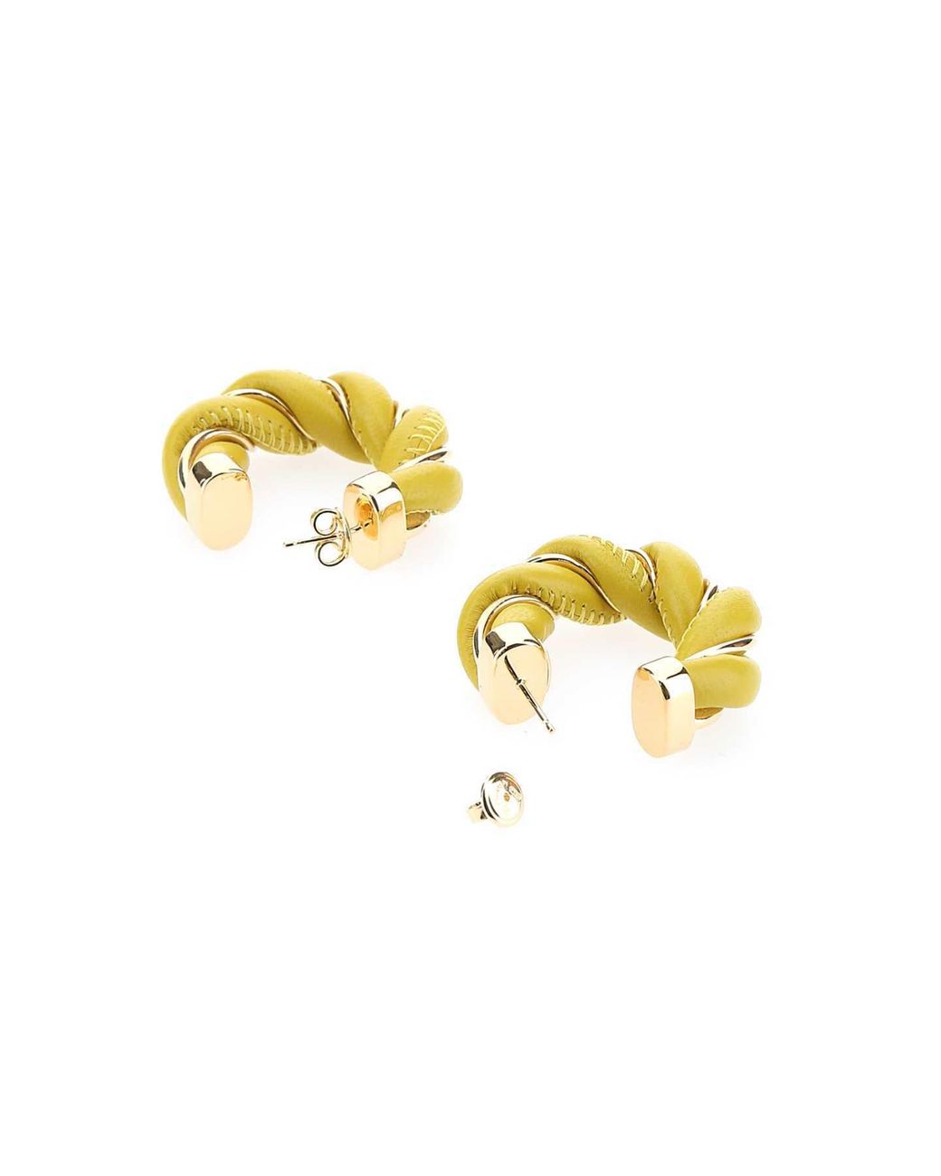 Bottega Veneta Metallic Interwoven Hoop Earrings