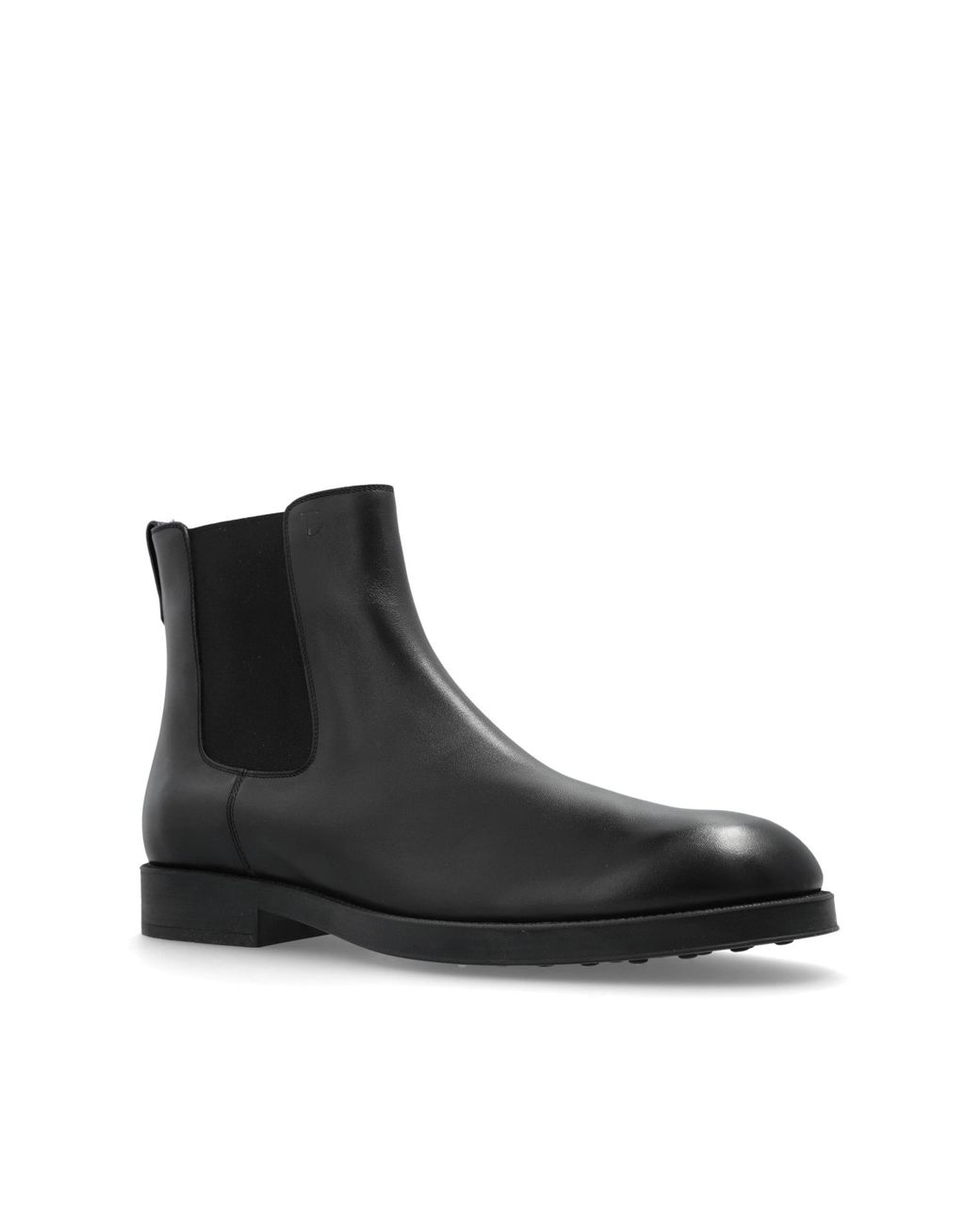 Tod's Black Leather Chelsea Boots for men
