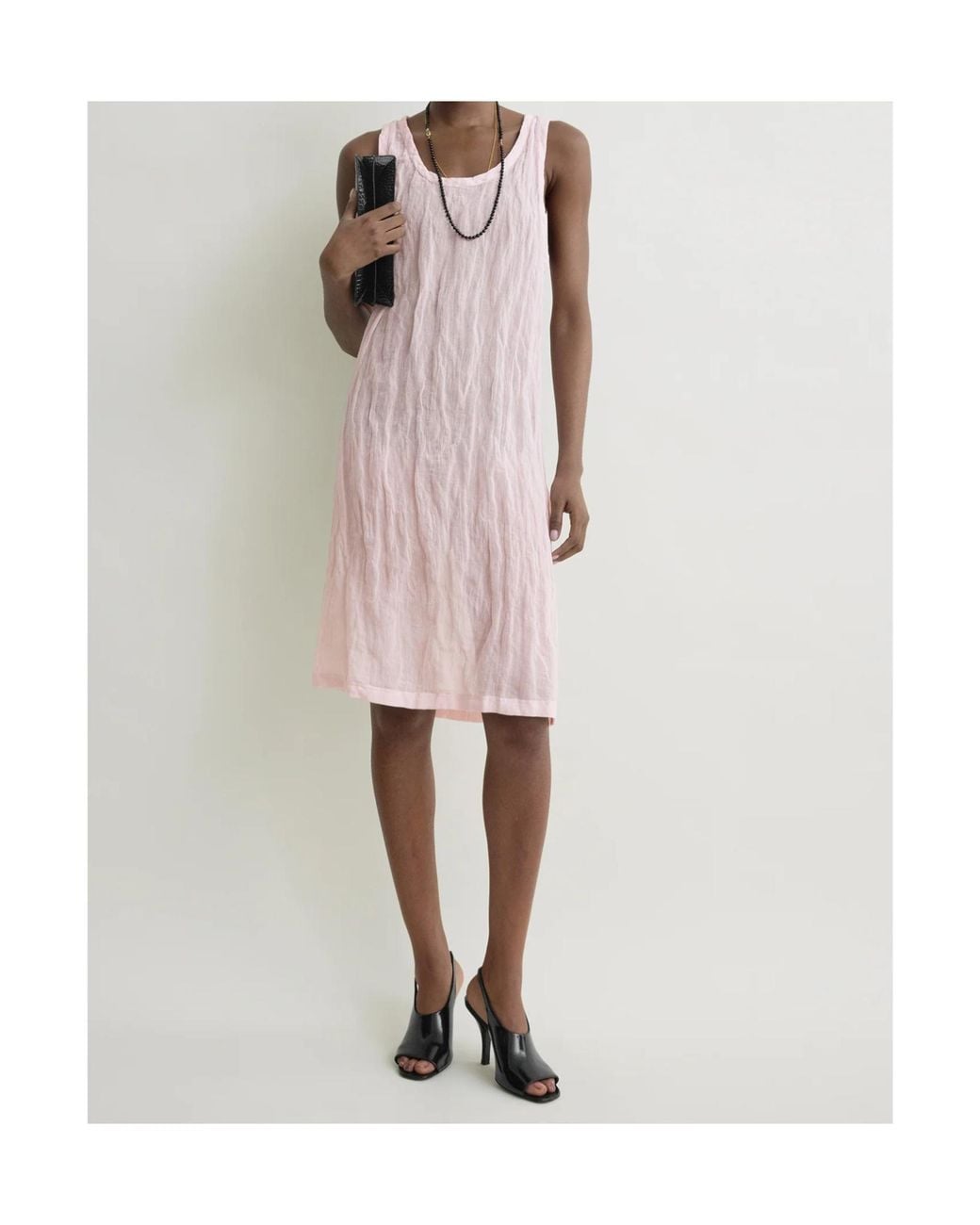 Totême Pink Totême Crinkled Gauze Tank Dress