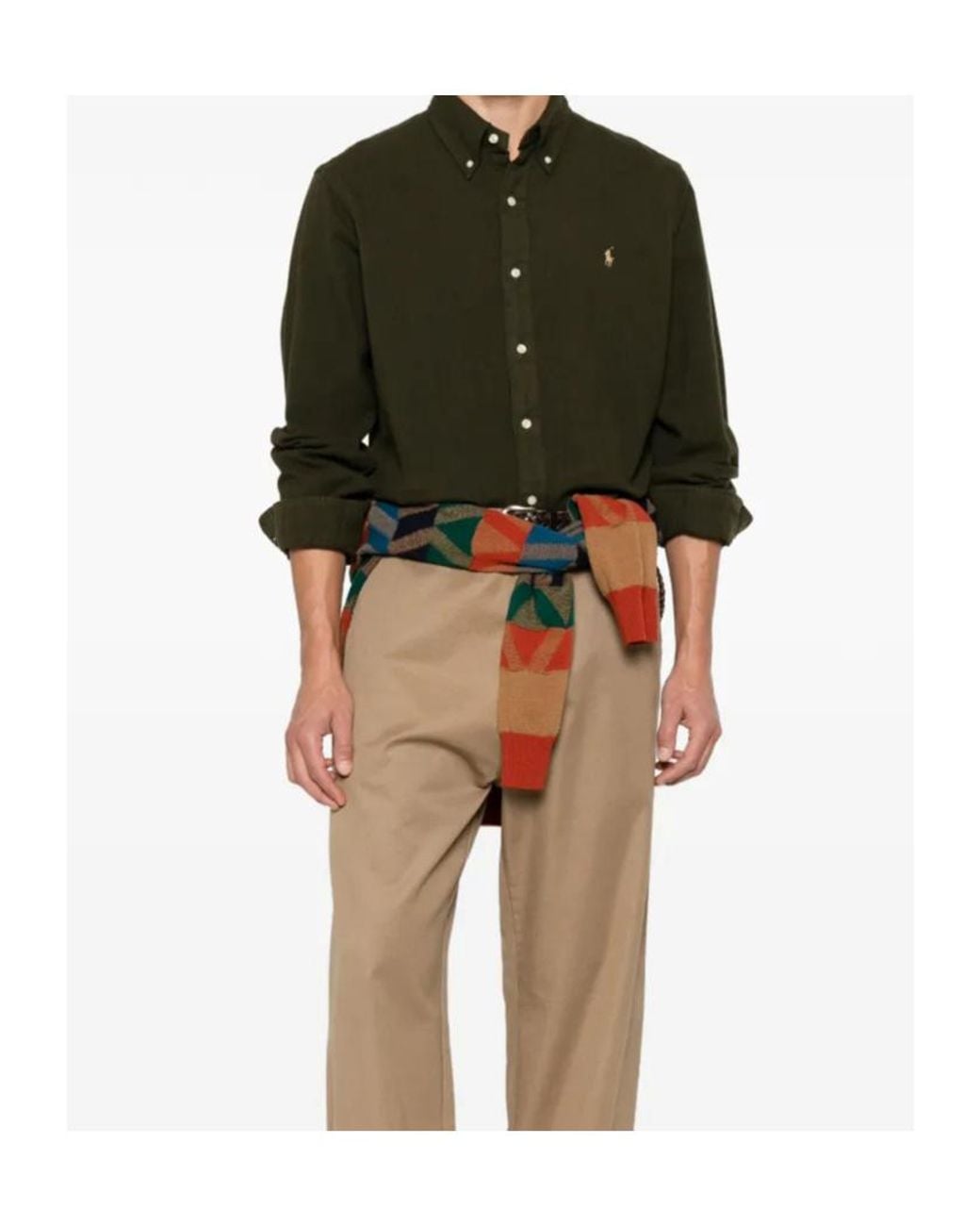 Polo Ralph Lauren Green Button-Down Collar Shirt for men