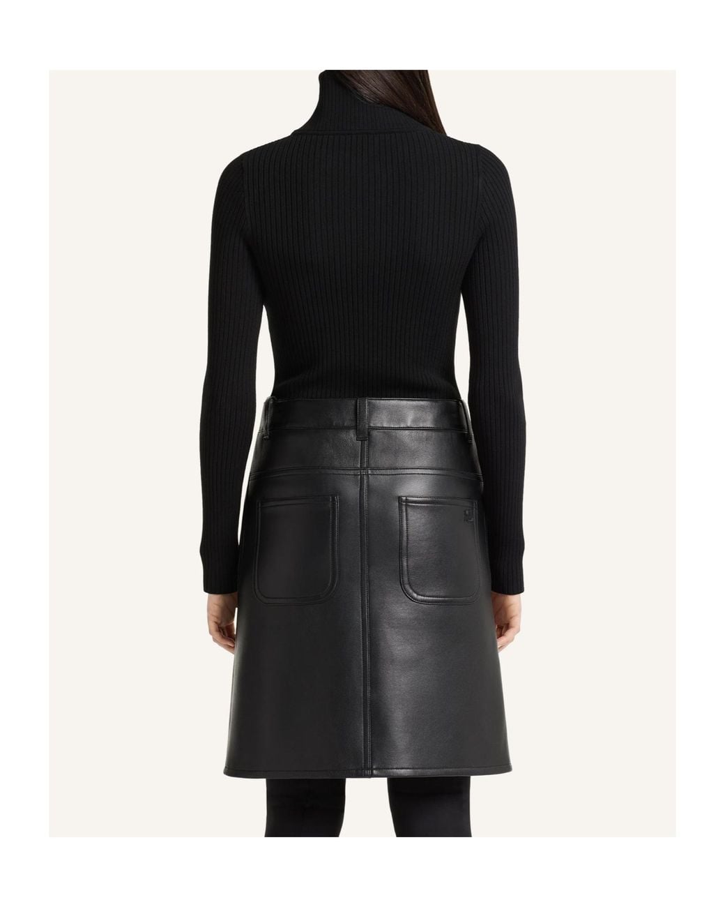 Courreges Black Courrèges Ribbed Half Zip Knitted Jumper