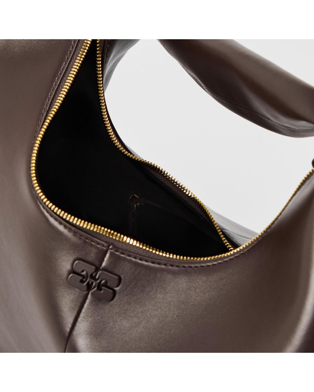 Ganni Brown Softleather Hobo Shoulder Bag