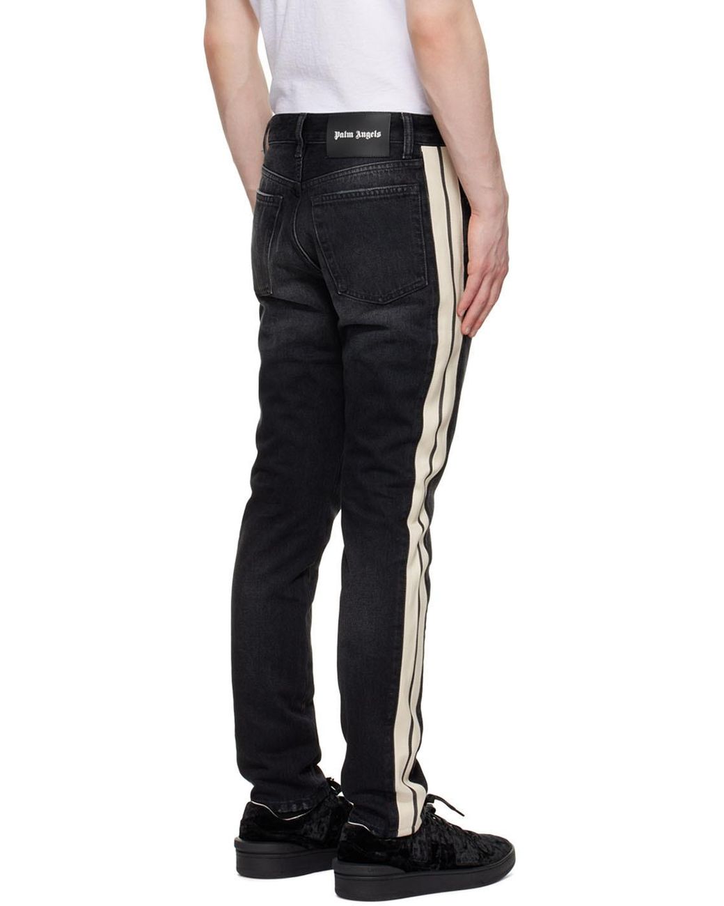 Palm Angels Black Washed Effect Slim-Fit Jeans for men