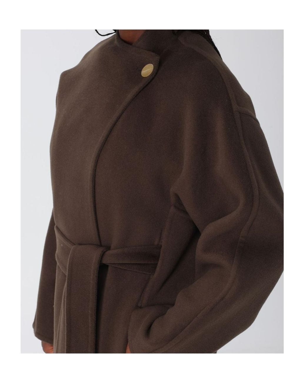 Alberta Ferretti Black Buttoned Belted Coat