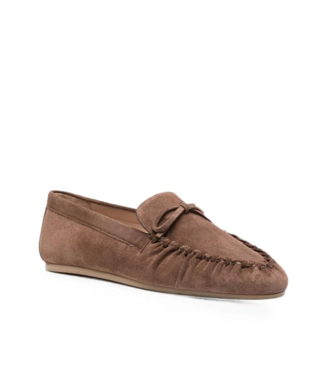 Stuart Weitzman Brown Round-Toe Loafers