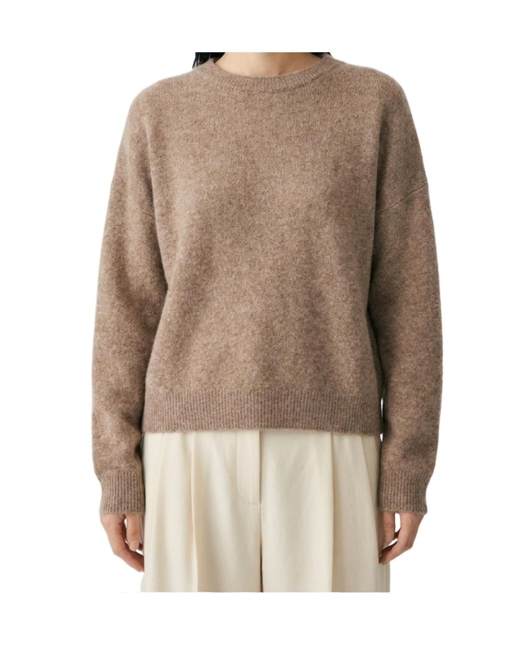 Loulou de Saison Natural Crew-Neck Long-Sleeve Sweater